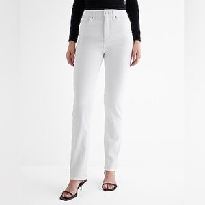 NWT Express High Waisted White '90s Slim Jeans